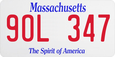 MA license plate 9OL347