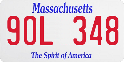 MA license plate 9OL348