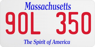 MA license plate 9OL350