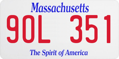 MA license plate 9OL351