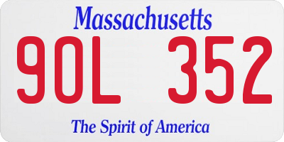 MA license plate 9OL352