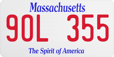 MA license plate 9OL355