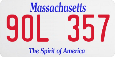 MA license plate 9OL357