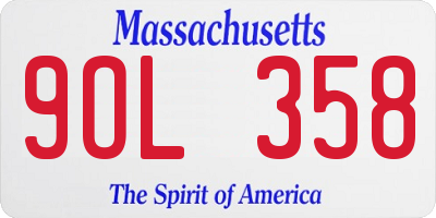 MA license plate 9OL358