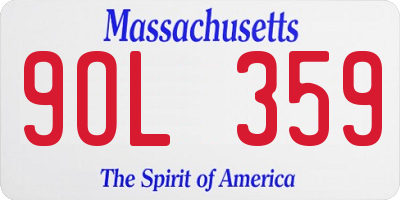 MA license plate 9OL359