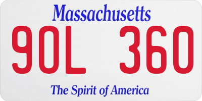 MA license plate 9OL360
