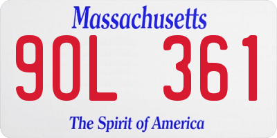 MA license plate 9OL361