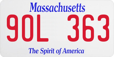 MA license plate 9OL363