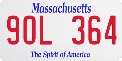 MA license plate 9OL364