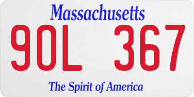 MA license plate 9OL367