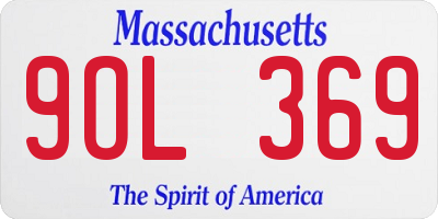 MA license plate 9OL369