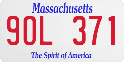 MA license plate 9OL371