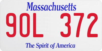 MA license plate 9OL372