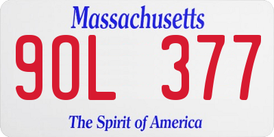 MA license plate 9OL377