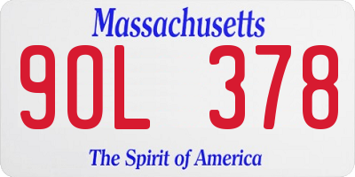 MA license plate 9OL378