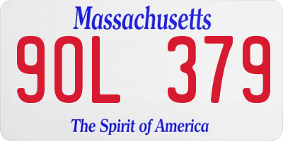 MA license plate 9OL379