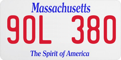 MA license plate 9OL380