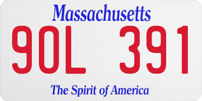 MA license plate 9OL391