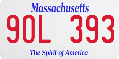 MA license plate 9OL393