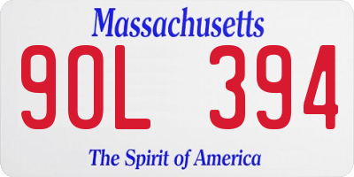 MA license plate 9OL394