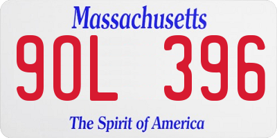 MA license plate 9OL396
