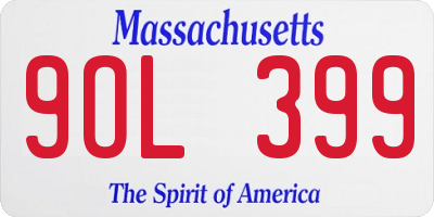 MA license plate 9OL399