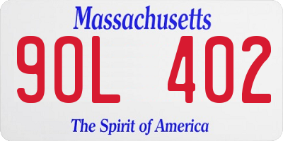 MA license plate 9OL402