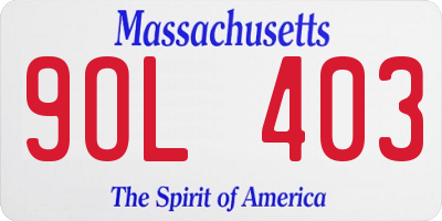 MA license plate 9OL403