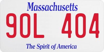 MA license plate 9OL404