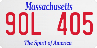 MA license plate 9OL405