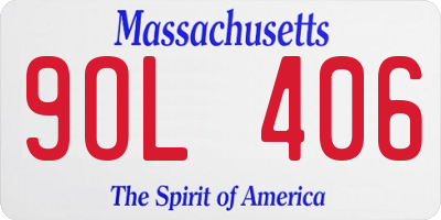 MA license plate 9OL406