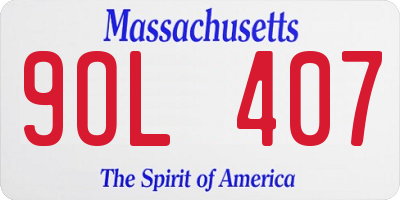 MA license plate 9OL407