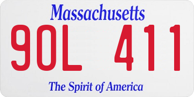 MA license plate 9OL411