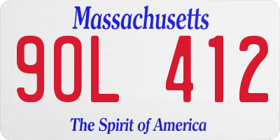 MA license plate 9OL412
