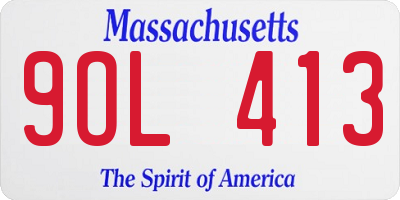 MA license plate 9OL413