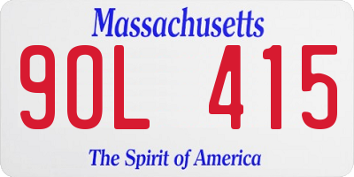 MA license plate 9OL415
