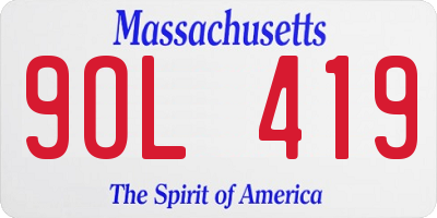 MA license plate 9OL419