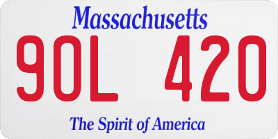 MA license plate 9OL420