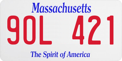 MA license plate 9OL421