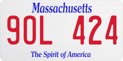 MA license plate 9OL424