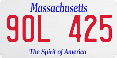 MA license plate 9OL425