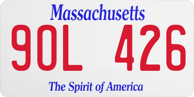 MA license plate 9OL426