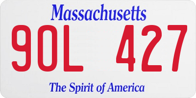 MA license plate 9OL427