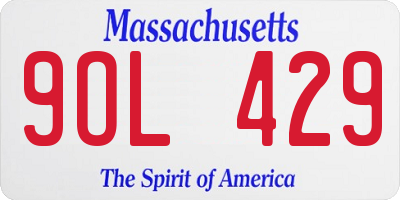 MA license plate 9OL429
