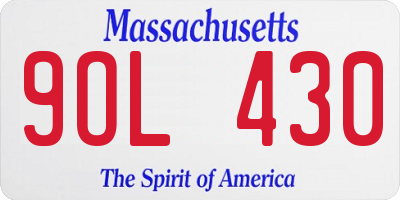 MA license plate 9OL430
