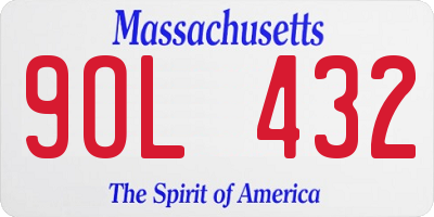MA license plate 9OL432