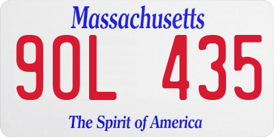 MA license plate 9OL435