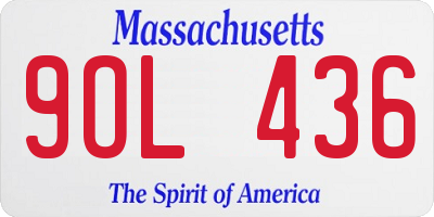 MA license plate 9OL436