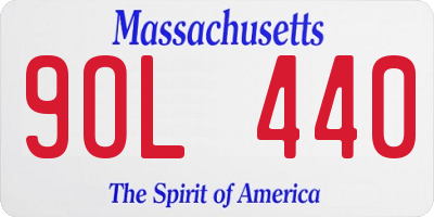 MA license plate 9OL440