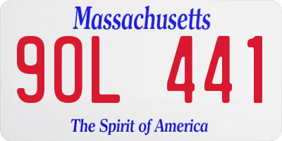 MA license plate 9OL441